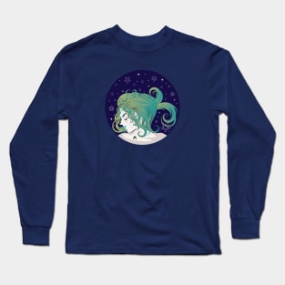 Pisces girl with green hair Long Sleeve T-Shirt